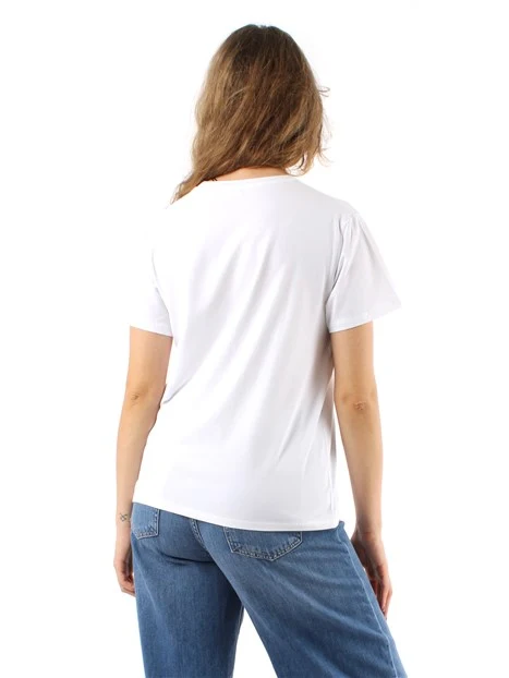 T-SHIRT MANICA CORTA CON SHOPPER BAG DONNA BIANCO