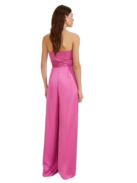 TUTA SMANICATA CON COPRISPALLE IN RASO DONNA FUCSIA