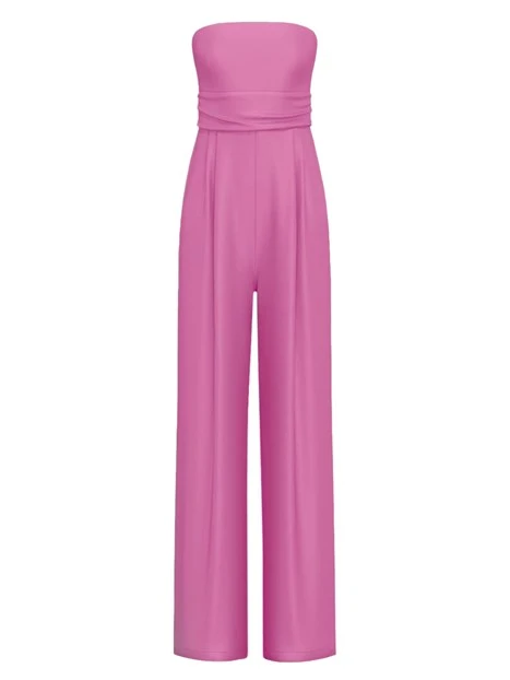 TUTA SMANICATA CON COPRISPALLE IN RASO DONNA FUCSIA