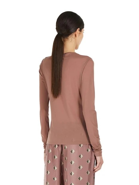 BLUSA SLIM FIT IN JERSEY DONNA MARRONE