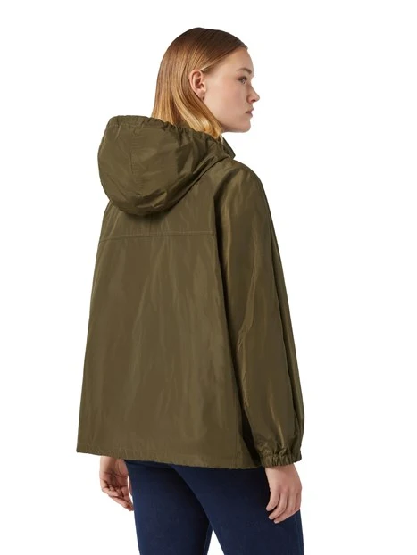 GIACCA IMPERMEABILE CORTA IN TAFFETÀ DONNA VERDE