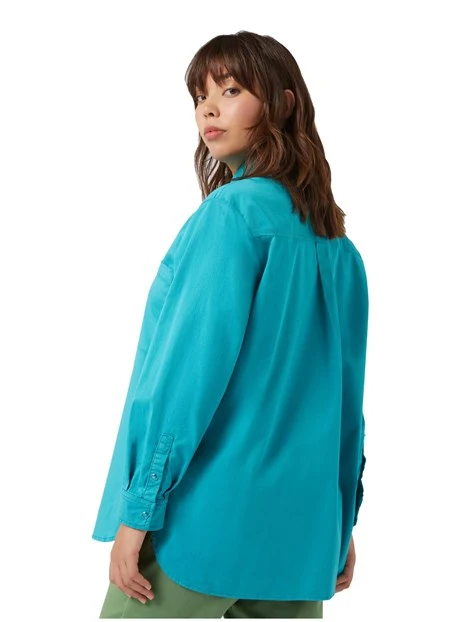 CAMICIA IN GABARDINE DI COTONE VERDE SMERALDO