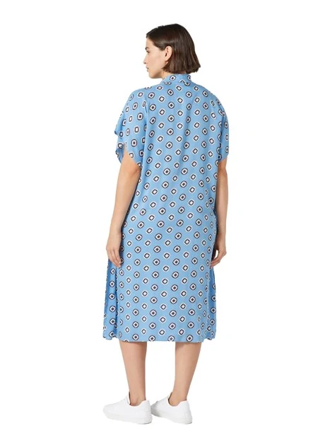 VESTITO CHEMISIER A FANTASIA DONNA AZZURRO