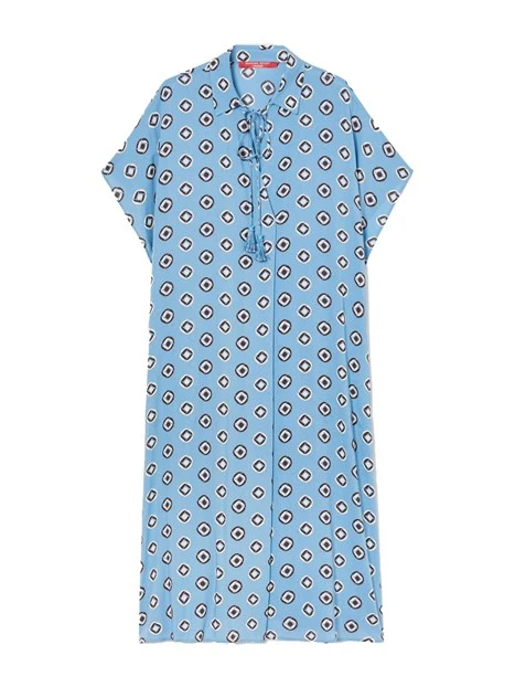 VESTITO CHEMISIER A FANTASIA DONNA AZZURRO
