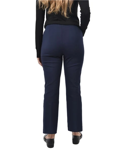 PANTALONI CROPPED A TROMBETTA DONNA BLU NAVY