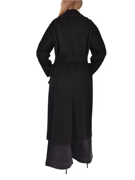 CAPPOTTO LUNGO CON CINTURA IN MISTO LANA E ALPACA DONNA NERO