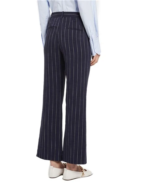 PANTALONI CROPPED A ZAMPA GESSATI DONNA BLU