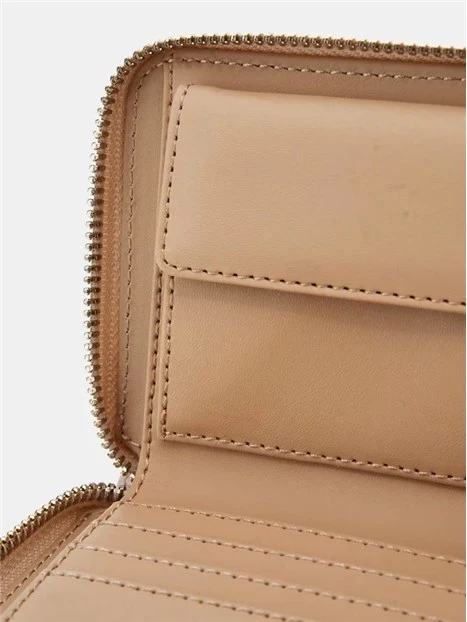 PORTAFOGLIO LOGO LAUREPN SLG SMALL ZIP AROUND DONNA BEIGE