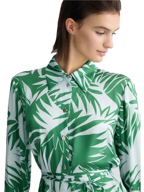 VESTITO CHEMISIER A FANTASIA DONNA VERDE