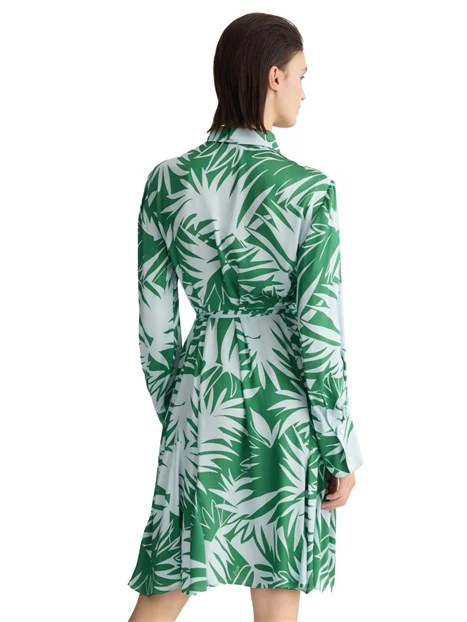 VESTITO CHEMISIER A FANTASIA DONNA VERDE