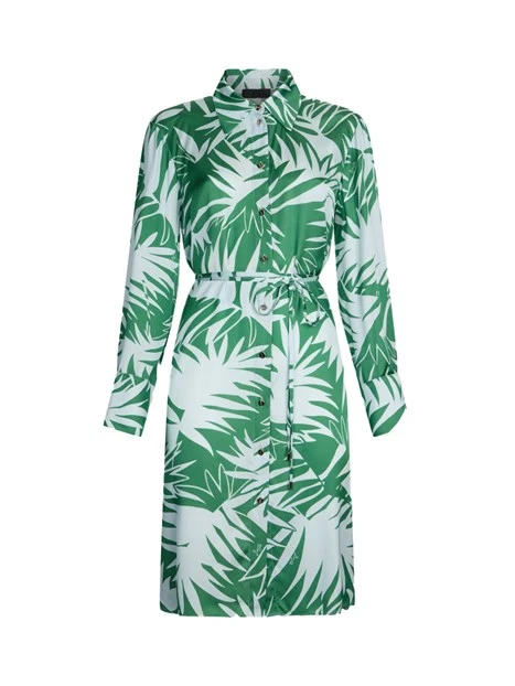 VESTITO CHEMISIER A FANTASIA DONNA VERDE