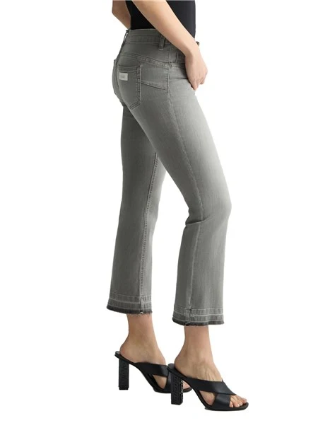 JEANS CROPPED SFRANGIATO DONNA GRIGIO