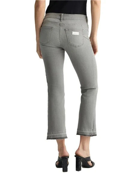 JEANS CROPPED SFRANGIATO DONNA GRIGIO
