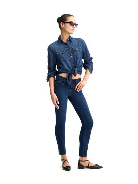 CAMICIA IN DENIM DONNA BLU SCURO