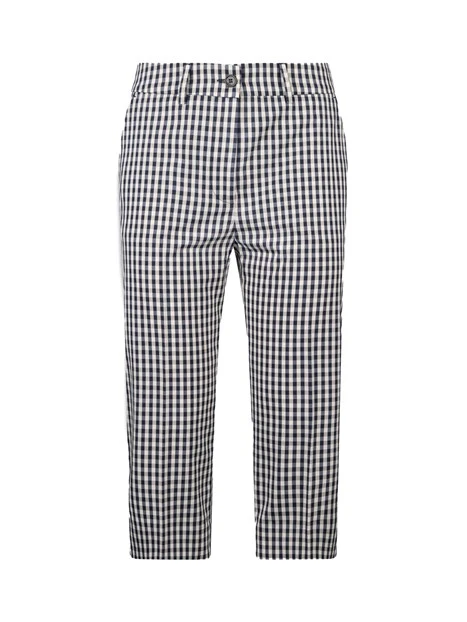 PANTALONI CROPPED CAPRI  A QUADRATINI DONNA BLU