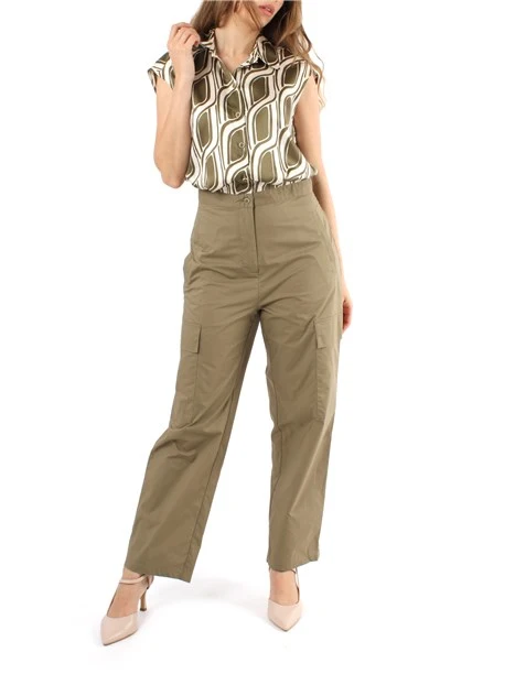 TUTA CON CORPETTO A FANTASIA E PANTALONE CARGO DONNA VERDE