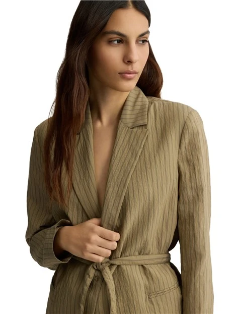 GIACCA BLAZER A RIGHE DONNA VERDE