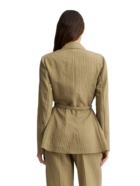 GIACCA BLAZER A RIGHE DONNA VERDE