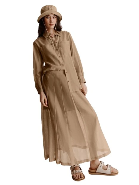 GONNA LUNGA SVASATA MONOCHROME DONNA BEIGE