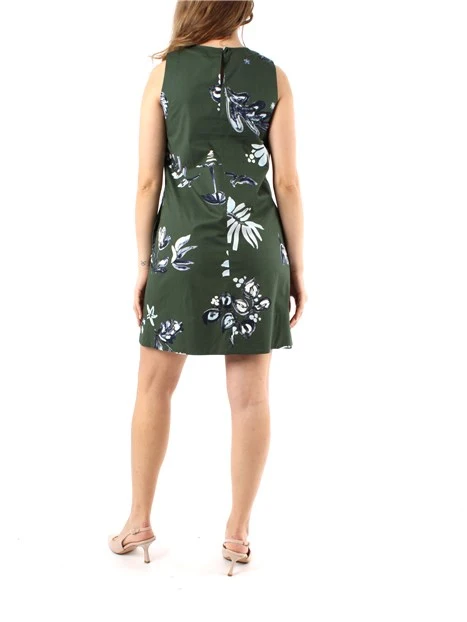 VESTITO SVASATO A FANTASIA DONNA VERDE
