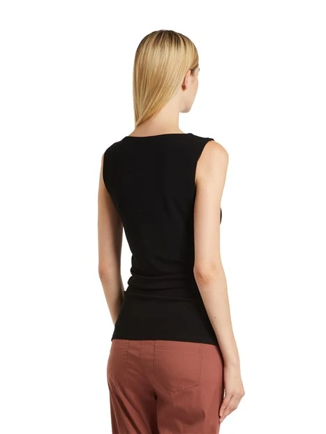 TOP GIFT IN JERSEY DI VISCOSA STRETCH DONNA NERO