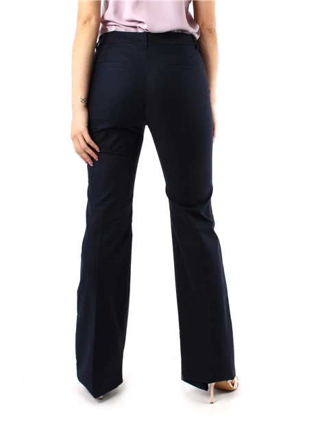 PANTALONI A ZAMPA IN MISTO COTONE DONNA BLU NOTTE