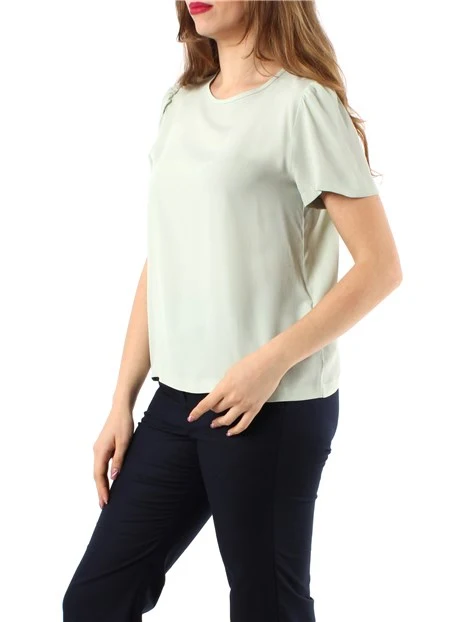 BLUSA MANICHE CORTE VERDE MENTA