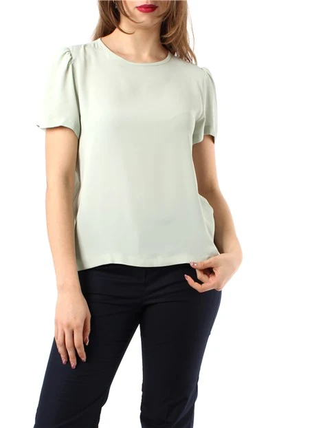 BLUSA MANICHE CORTE VERDE MENTA