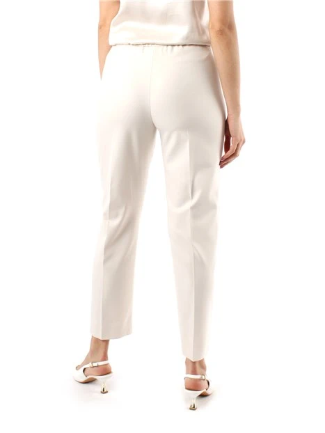 PANTALONI CROPPED IN TWILL DONNA BIANCO BURRO