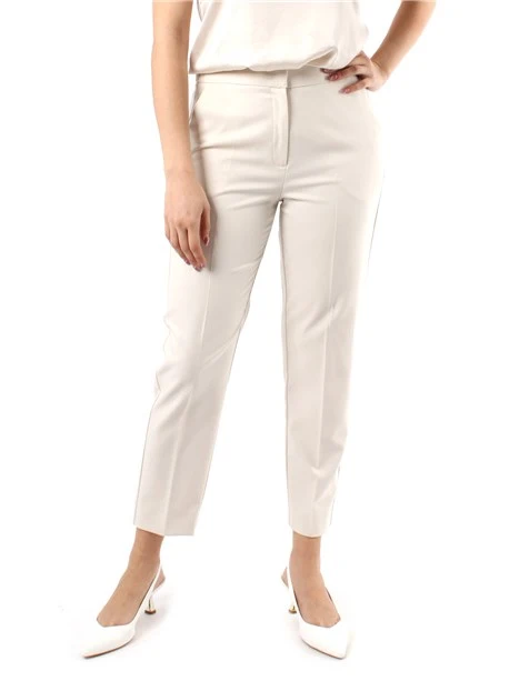 PANTALONI CROPPED IN TWILL DONNA BIANCO BURRO