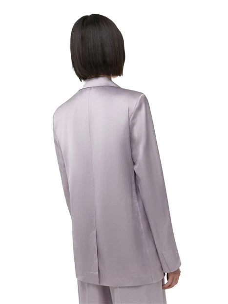 GIACCA BLAZER DOPPIOPETTO IN RASO MISTO LINO DONNA ROSA