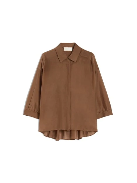 CAMICIA IN MISTO SETA DONNA MARRONE