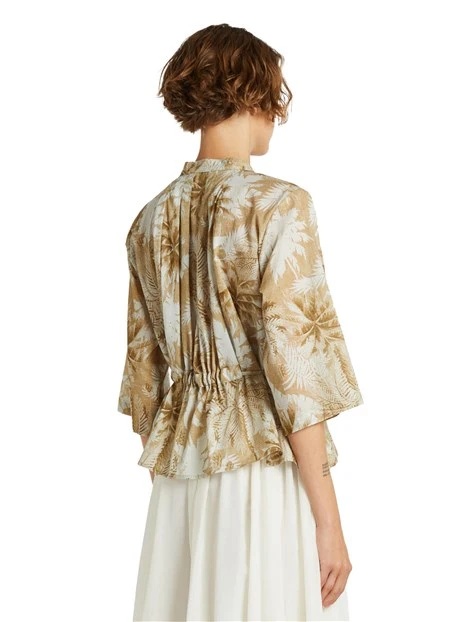 CAMICIA FANTASIA TROPICALE DONNA BEIGE