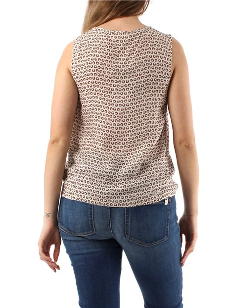 TOP A FANTASIA CON SCOLLO A V DONNA BIANCO