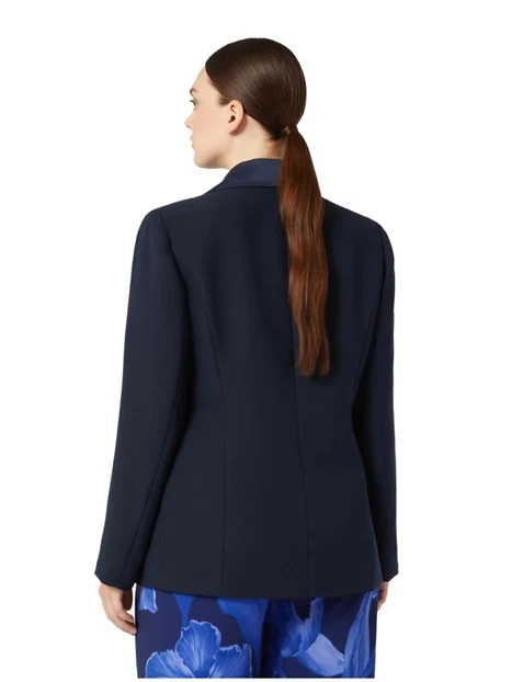 GIACCA BLAZER IN CRÊPE ENVERS SATIN DONNA BLU