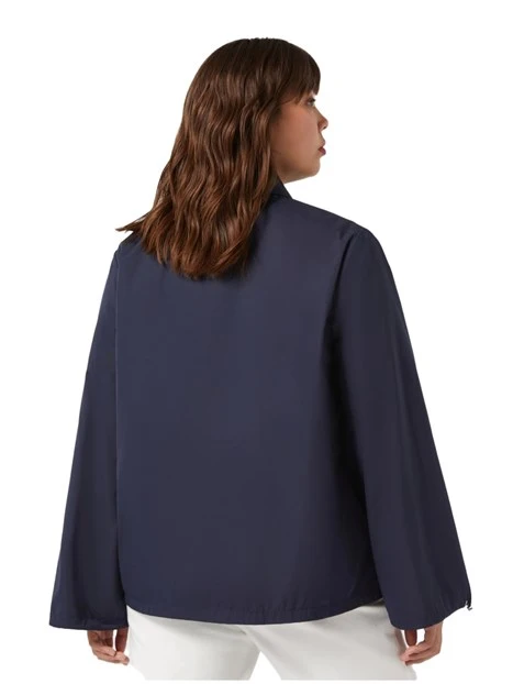 TRENCH CORTO IN MISTO COTONE DONNA BLU