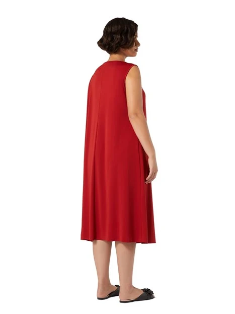 VESTITO MIDI IN JERSEY DONNA ROSSO