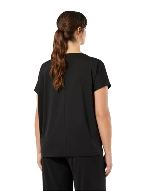 T-SHIRT IN JERSEY CRÊPE INTERLOCK DONNA NERO