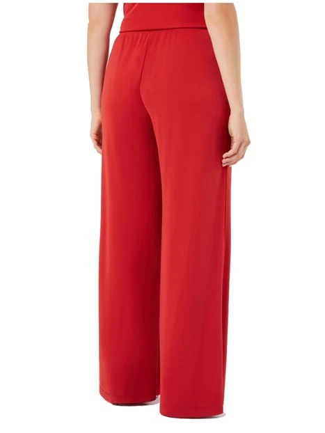 PANTALONI PALAZZO IN JERSEY INTERLOCK STRETCH DONNA ROSSO