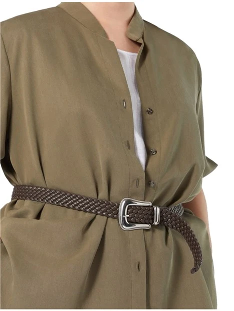 CAMICIA IN TWILL DI TENCEL DONNA VERDE