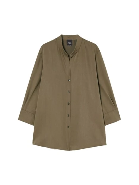CAMICIA IN TWILL DI TENCEL DONNA VERDE