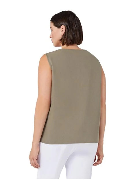 TOP IN TWILL DI TENCEL DONNA VERDE
