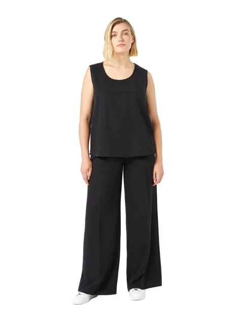 PANTALONI PALAZZO IN TENCEL DONNA NERO