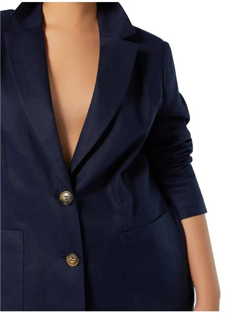 GIACCA BLAZER IN LINO DONNA BLU