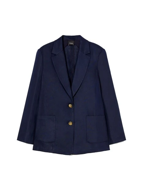 GIACCA BLAZER IN LINO DONNA BLU