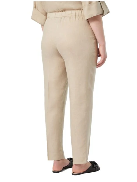 PANTALONI CHINO SLIM IN LINO DONNA BEIGE