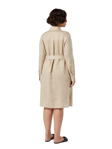 VESTITO CHEMISIER IN LINO DONNA BEIGE