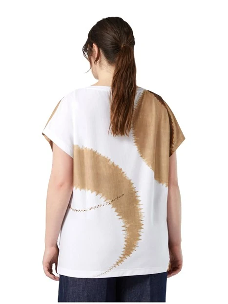 T-SHIRT TIE-DYE IN JERSEY DI COTONE DONNA BIANCO