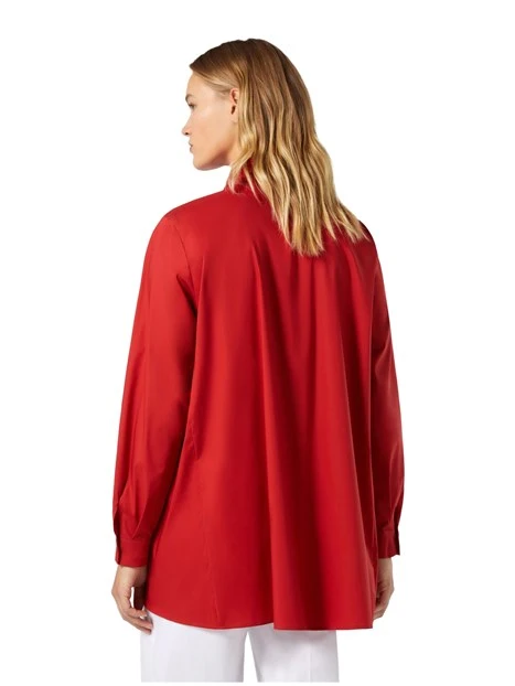 CAMICIA OVER IN POPELINE DI COTONE DONNA ROSSO