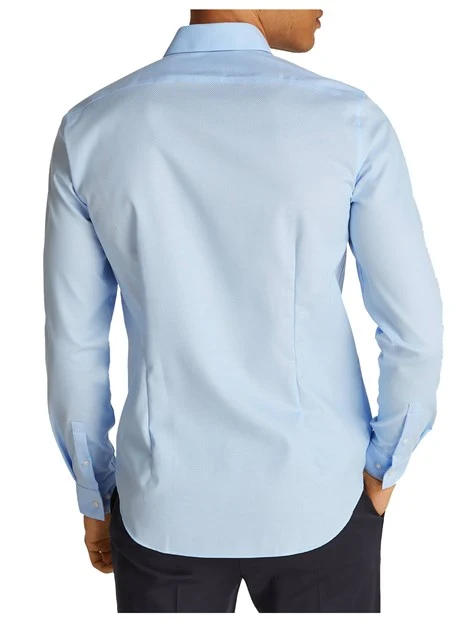CAMICIA SLIM FIT UOMO BLU GOBLIN